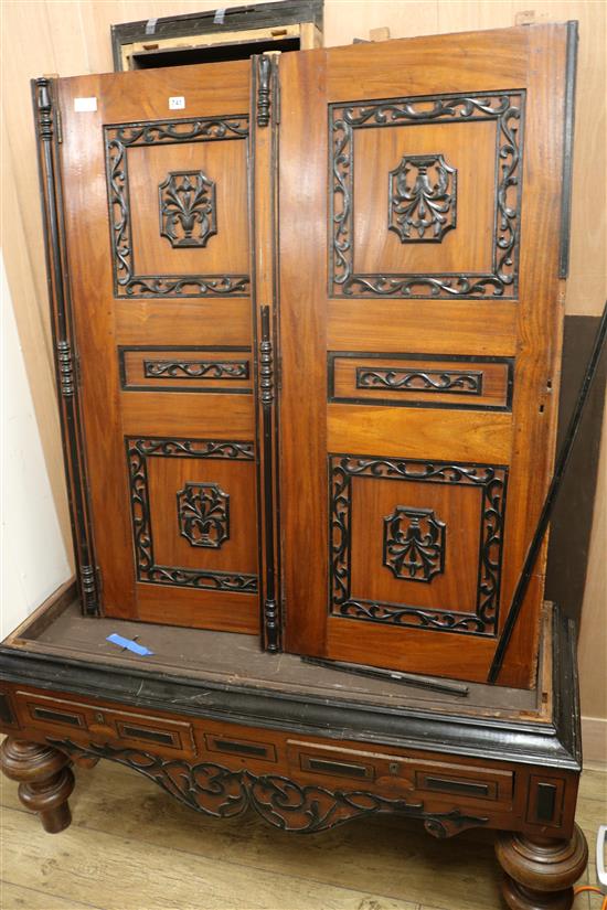 A late 19th century Dutch colonial two door cupboard